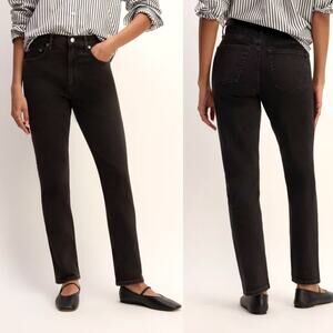 Everlane Original Cheeky Jean High Rise Washed Black Women 26 Crop NWT